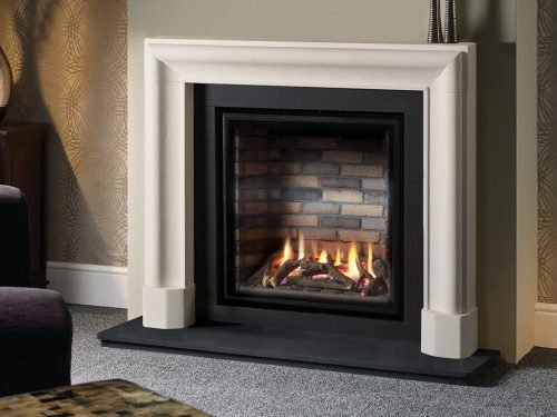 Traditional inset fireplace